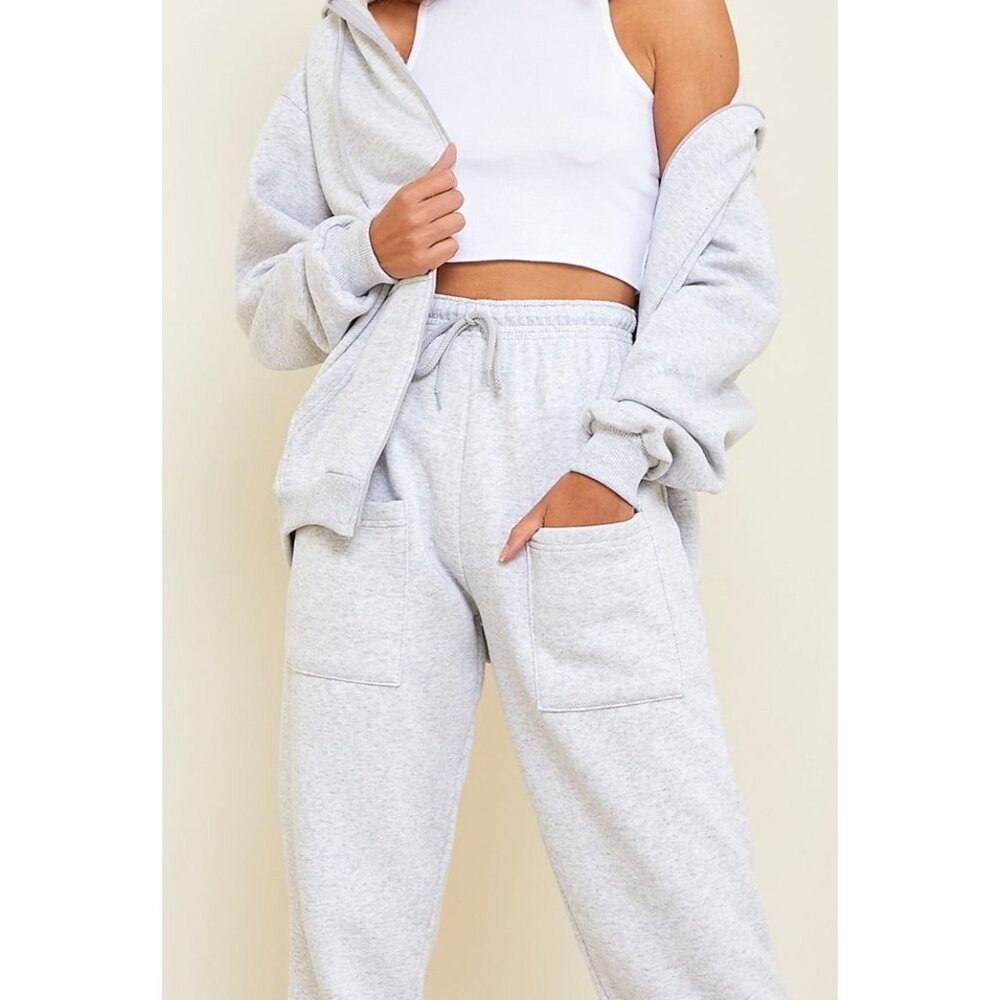 PrettyLittleThing Womens Casual Cuffed Joggers L.Grey Sz S Front Pockets NWT - Picture 3 of 10